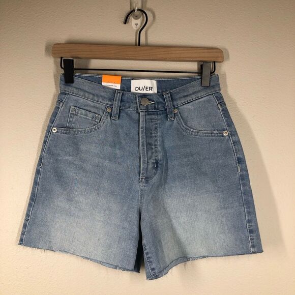 NWT DU/ER Women’s Midweight Performance Denim High Rise Shorts Stretch Size 25